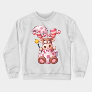 Cute Deer In An Egg Crewneck Sweatshirt